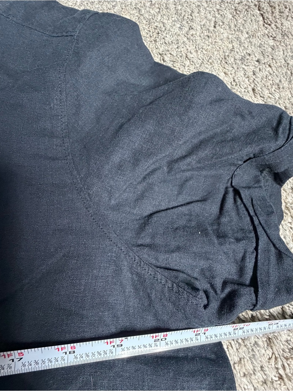 Abercrombie & Fitch Short Sleeve Linen-Blend Button Down Shirt XL black short - Picture 9 of 10